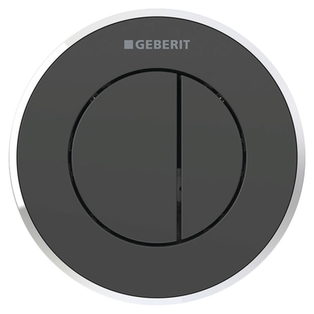Cutout image of Geberit Type 10 Black & Chrome Dual Flush Button